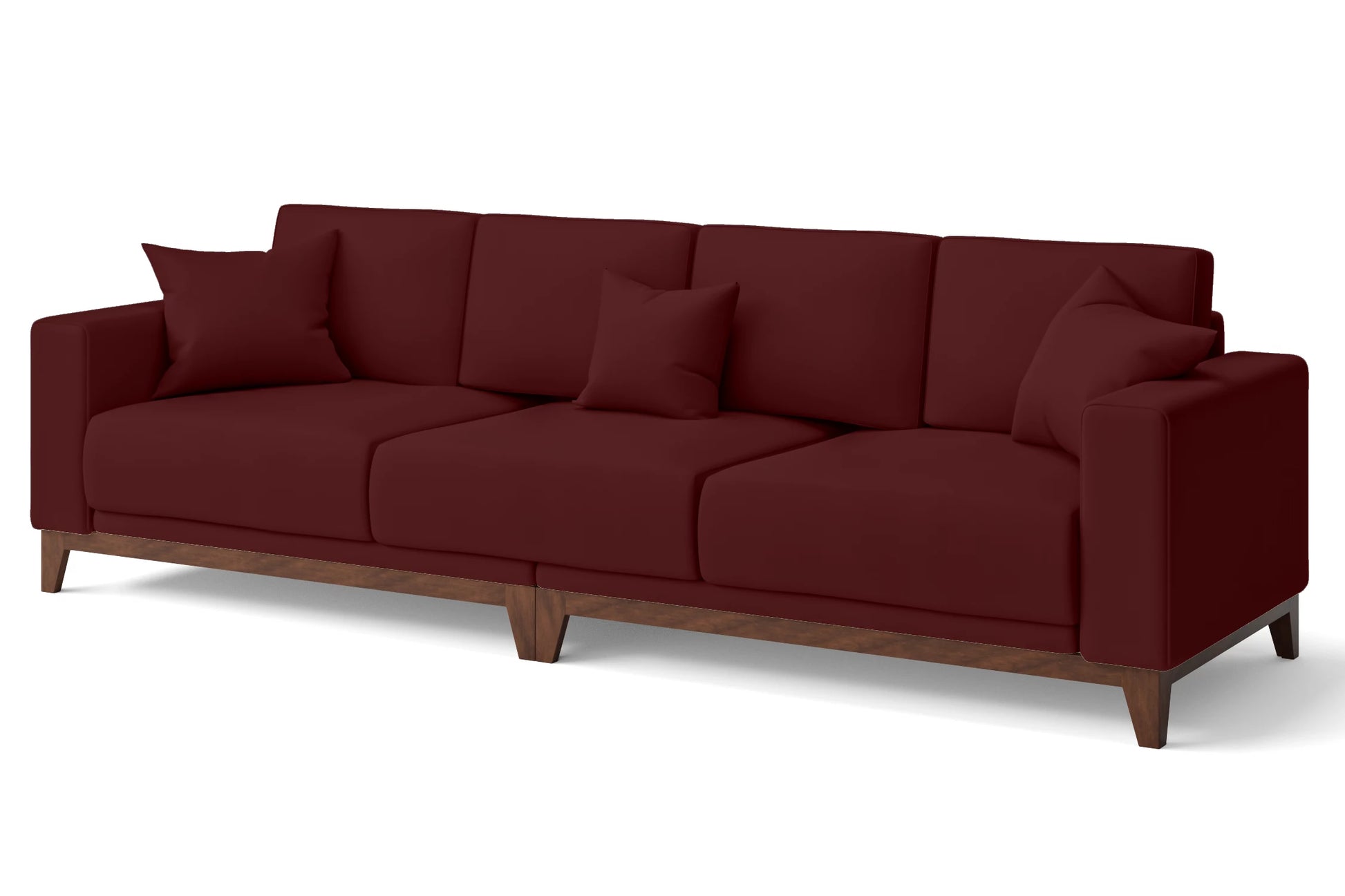 Lucca 4 Seater Sofa Red Leather