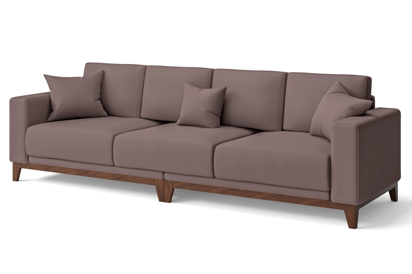 Lucca 4 Seater Sofa Rose Taupe Leather