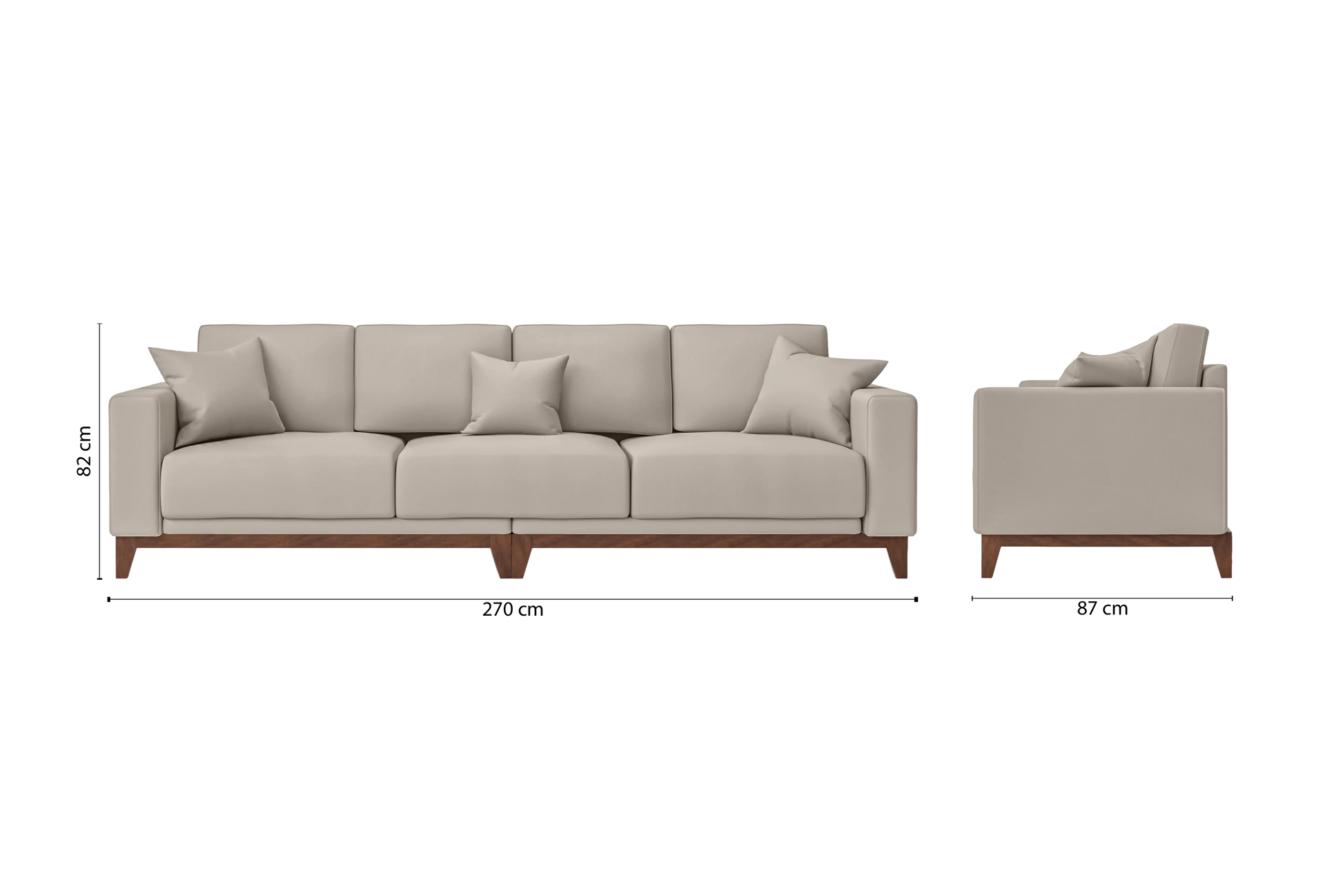 Lucca 4 Seater Sofa Sand Leather