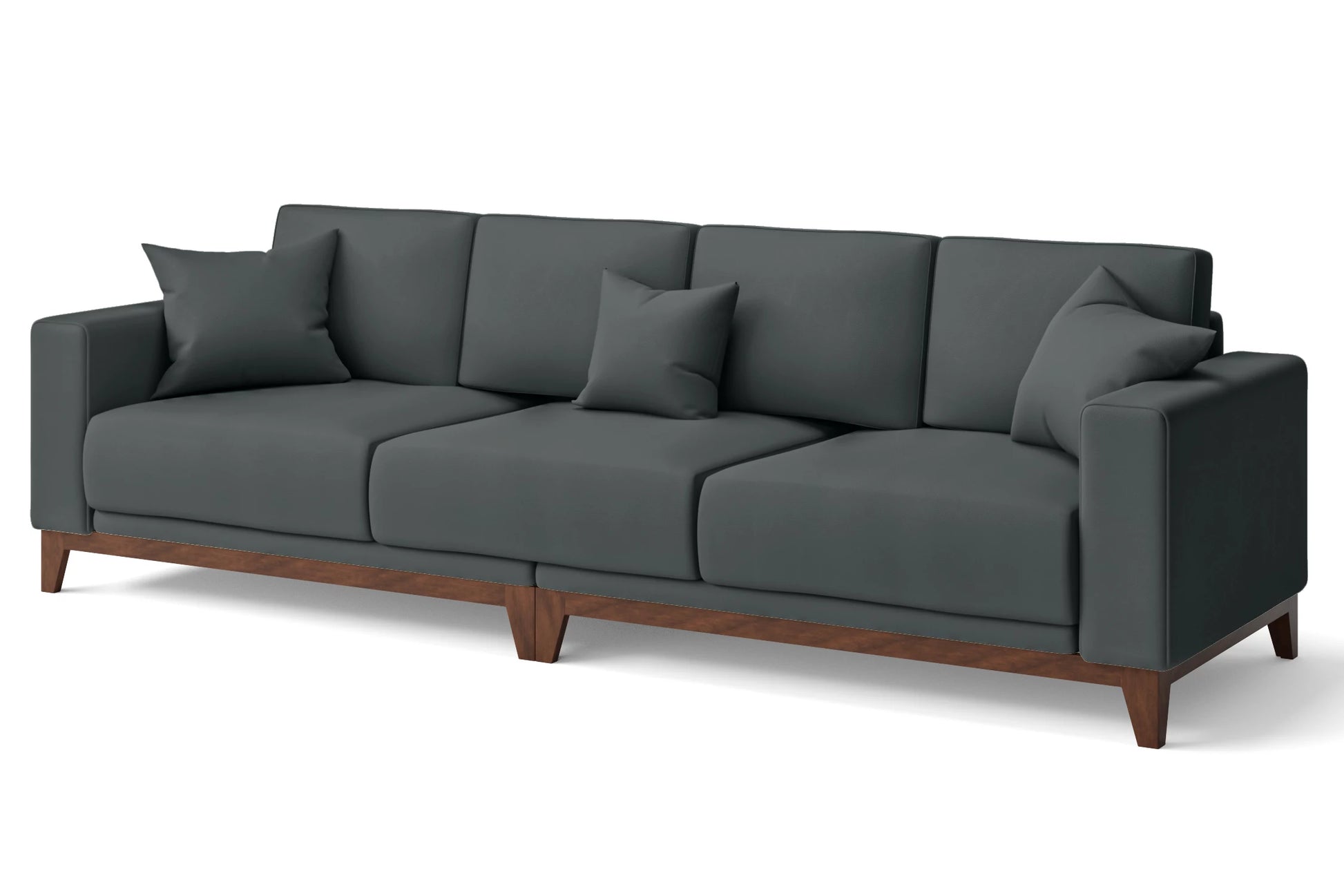 Lucca 4 Seater Sofa Slate Leather