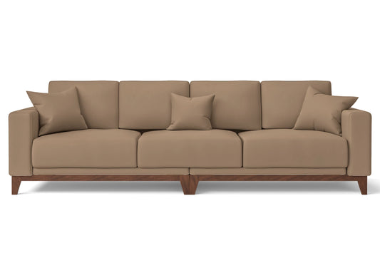 Lucca 4 Seater Sofa Stone Leather