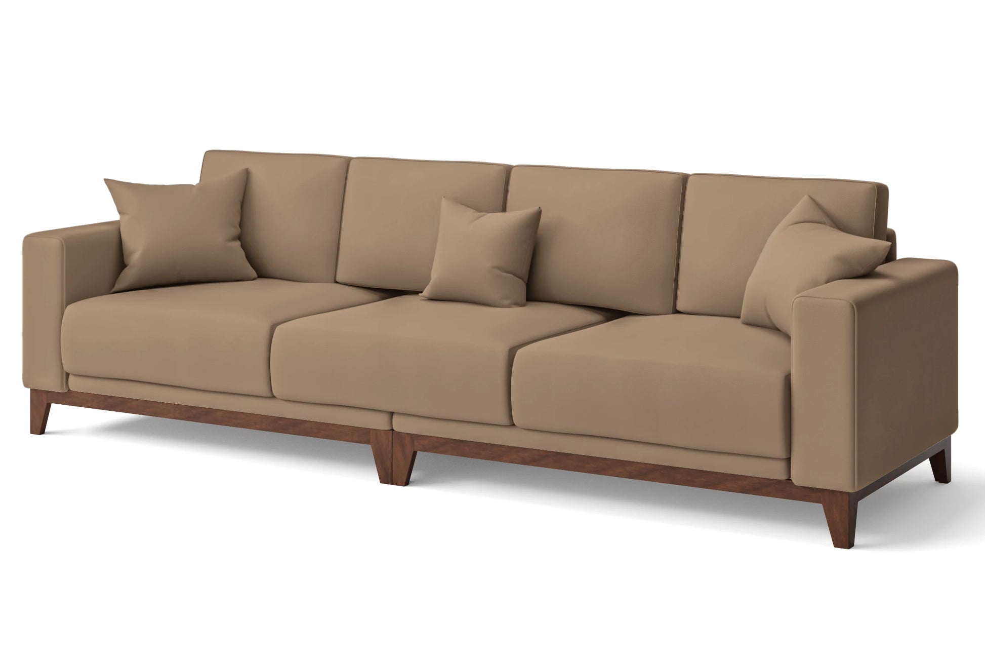 Lucca 4 Seater Sofa Stone Leather