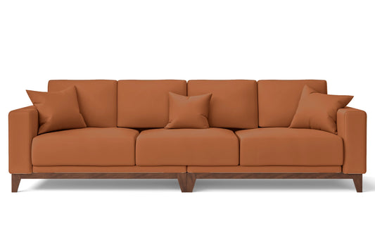 Lucca 4 Seater Sofa Tan Brown Leather