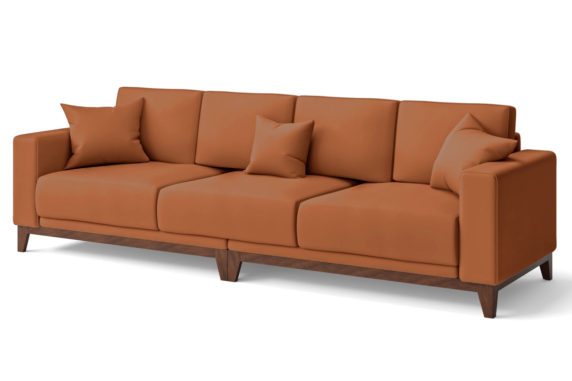 Lucca 4 Seater Sofa Tan Brown Leather