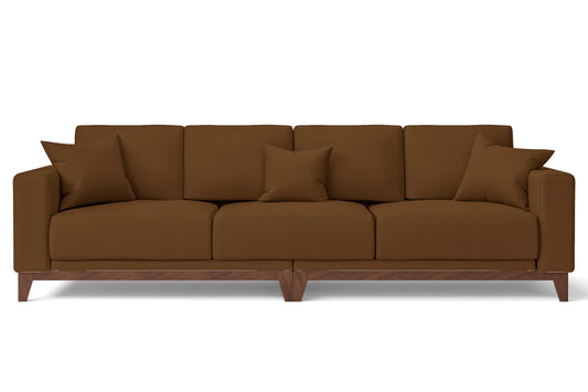 Lucca 4 Seater Sofa Walnut Brown Leather