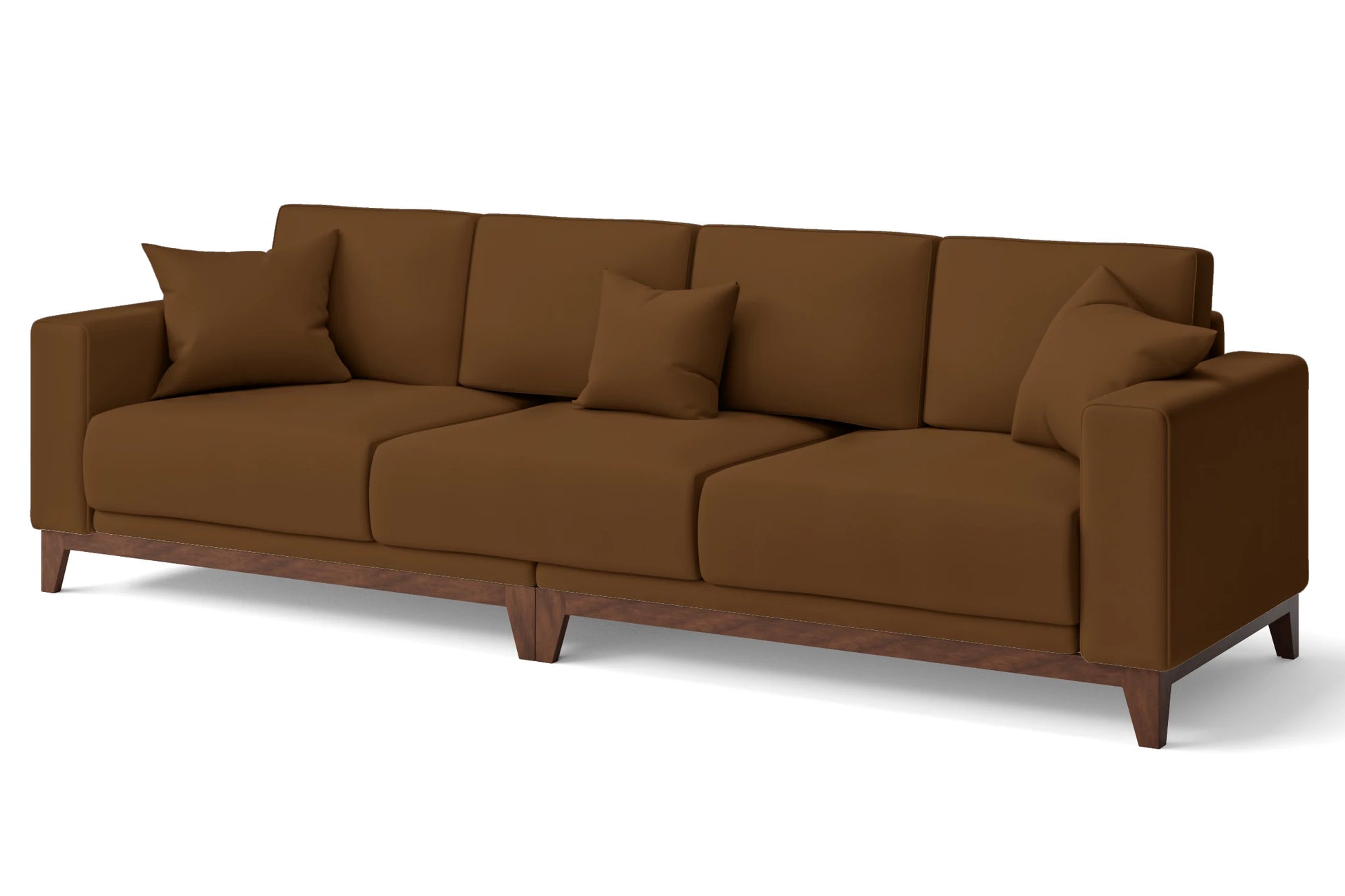 Lucca 4 Seater Sofa Walnut Brown Leather