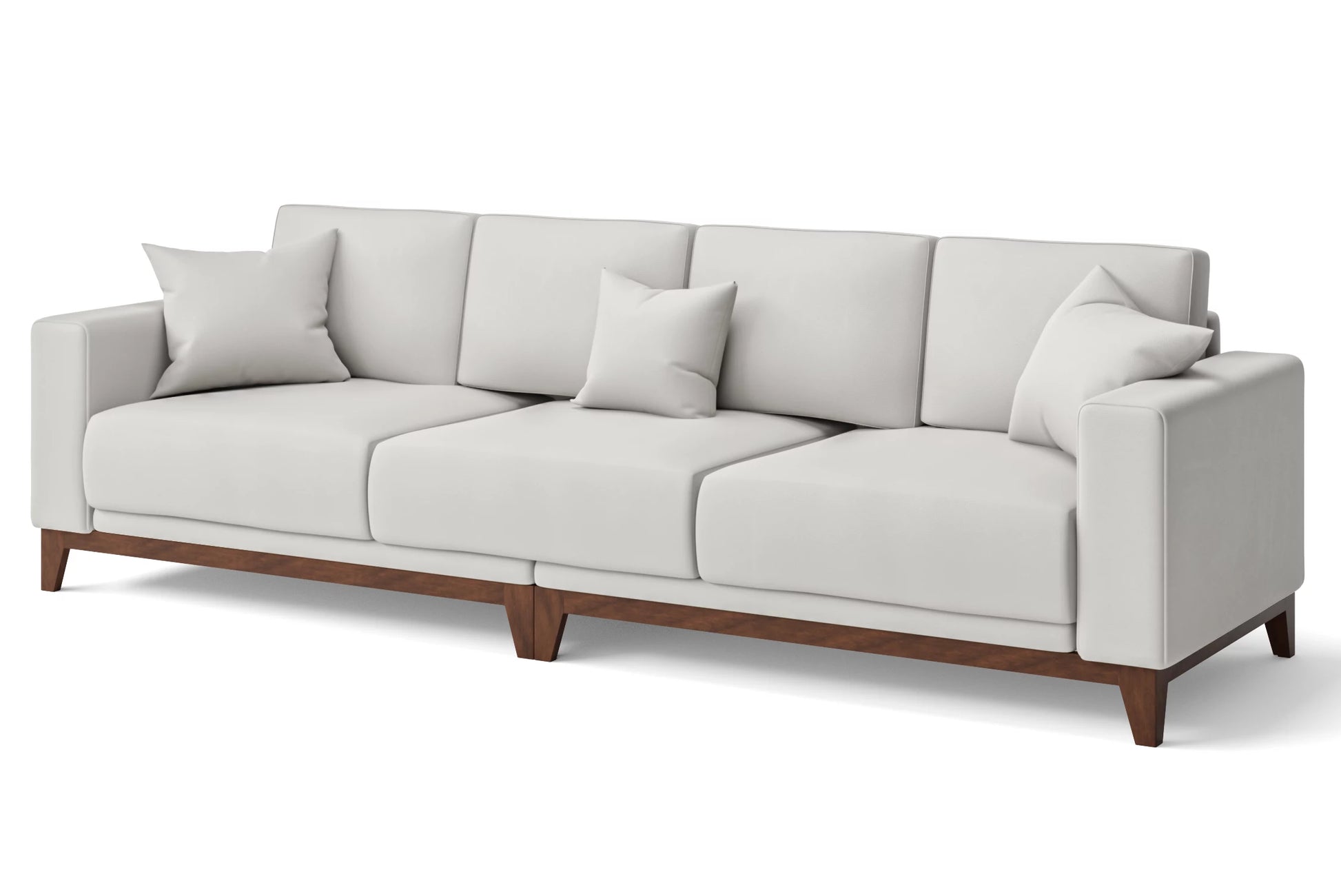 Lucca 4 Seater Sofa White Leather