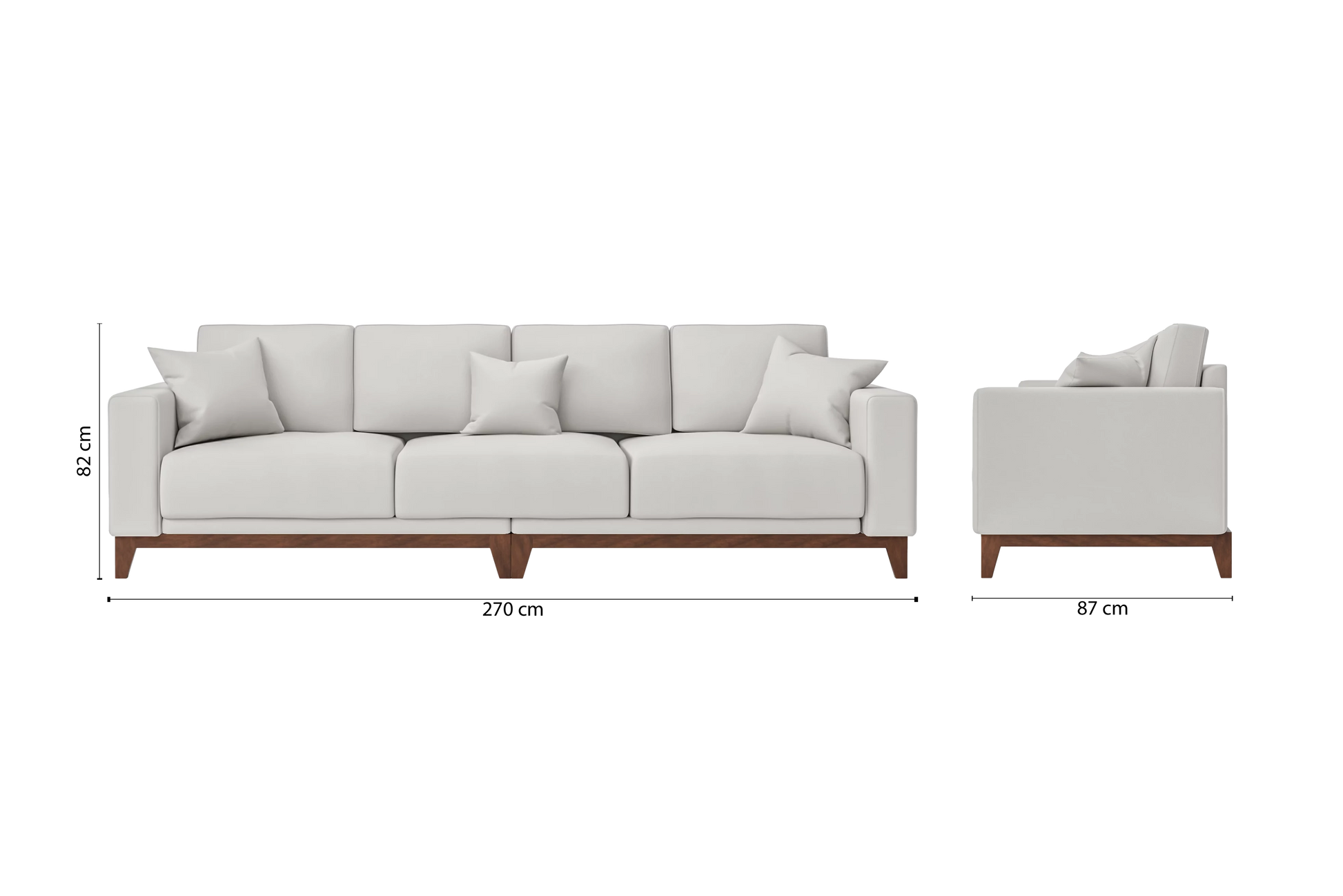 Lucca 4 Seater Sofa White Leather