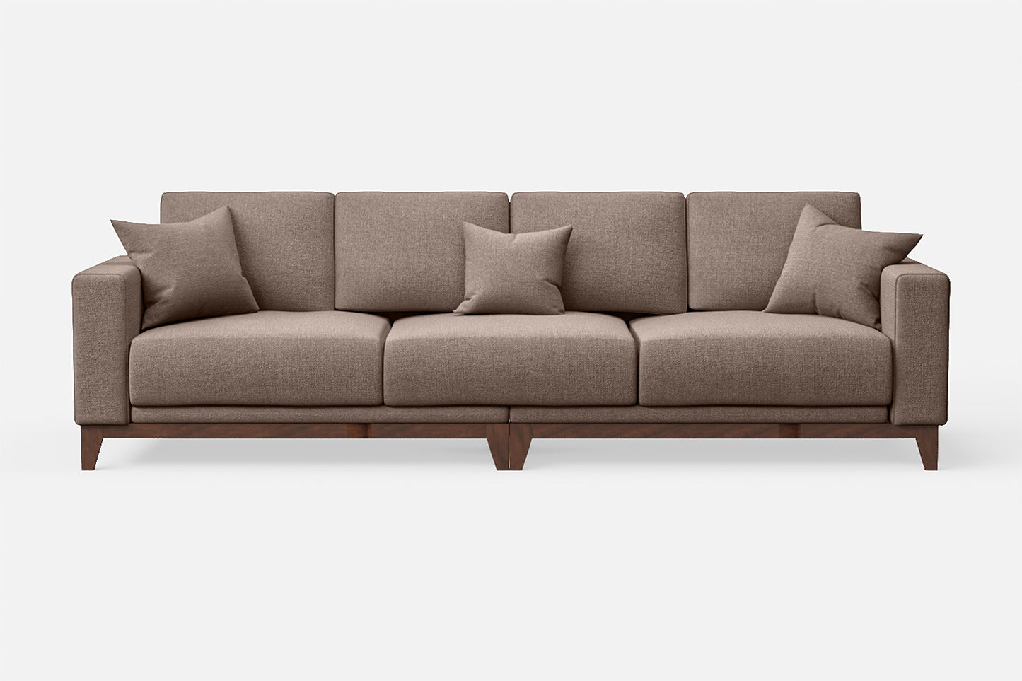 Lucca 4 Seater Sofa Caramel Linen Fabric