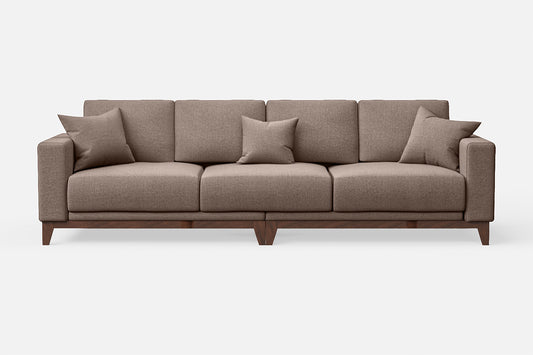 Lucca 4 Seater Sofa Caramel Linen Fabric