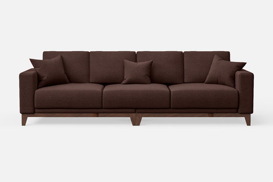 Lucca 4 Seater Sofa Coffee Brown Linen Fabric