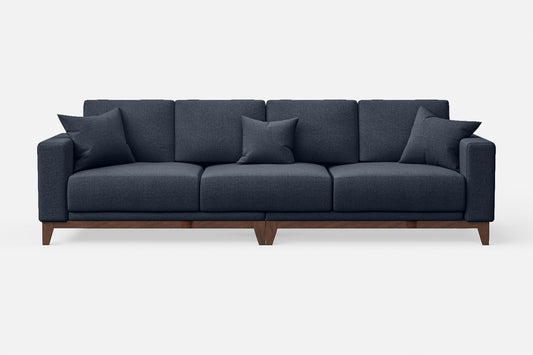 Lucca 4 Seater Sofa Dark Blue Linen Fabric