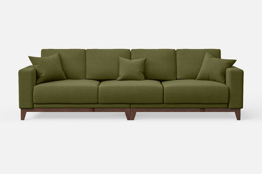 Lucca 4 Seater Sofa Olive Linen Fabric