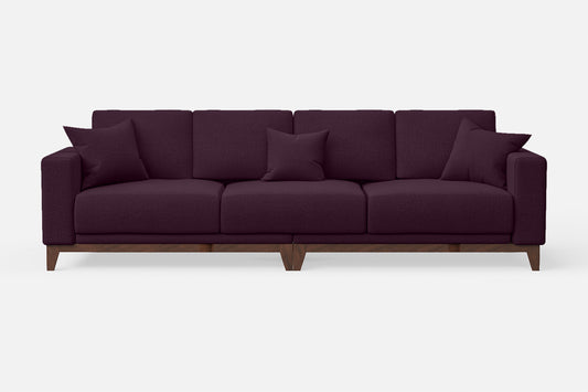 Lucca 4 Seater Sofa Purple Linen Fabric