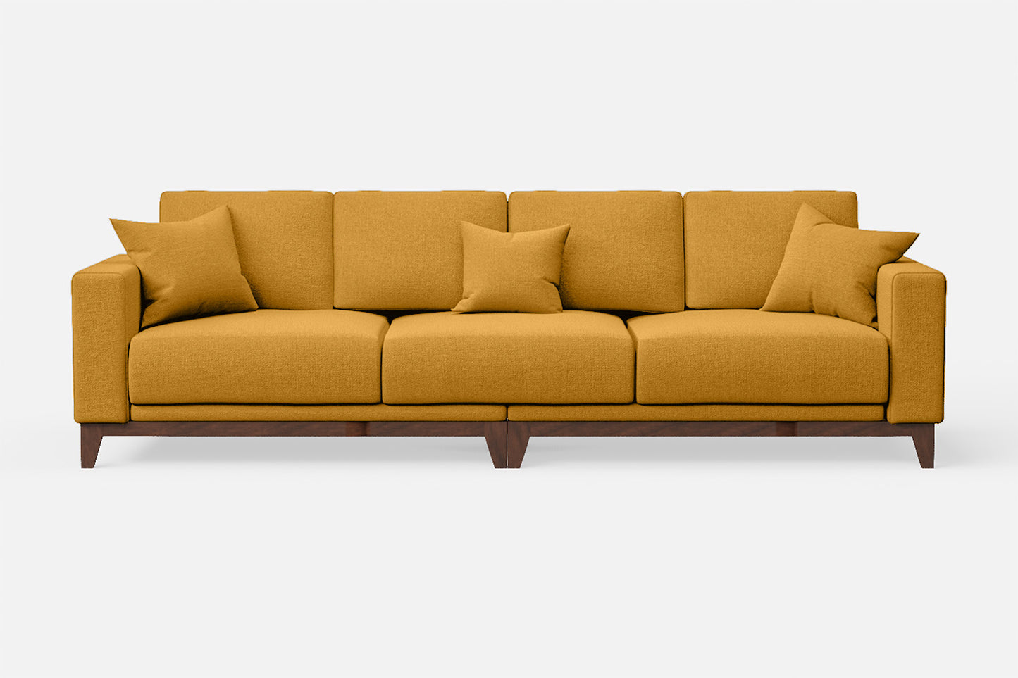 Lucca 4 Seater Sofa Yellow Linen Fabric