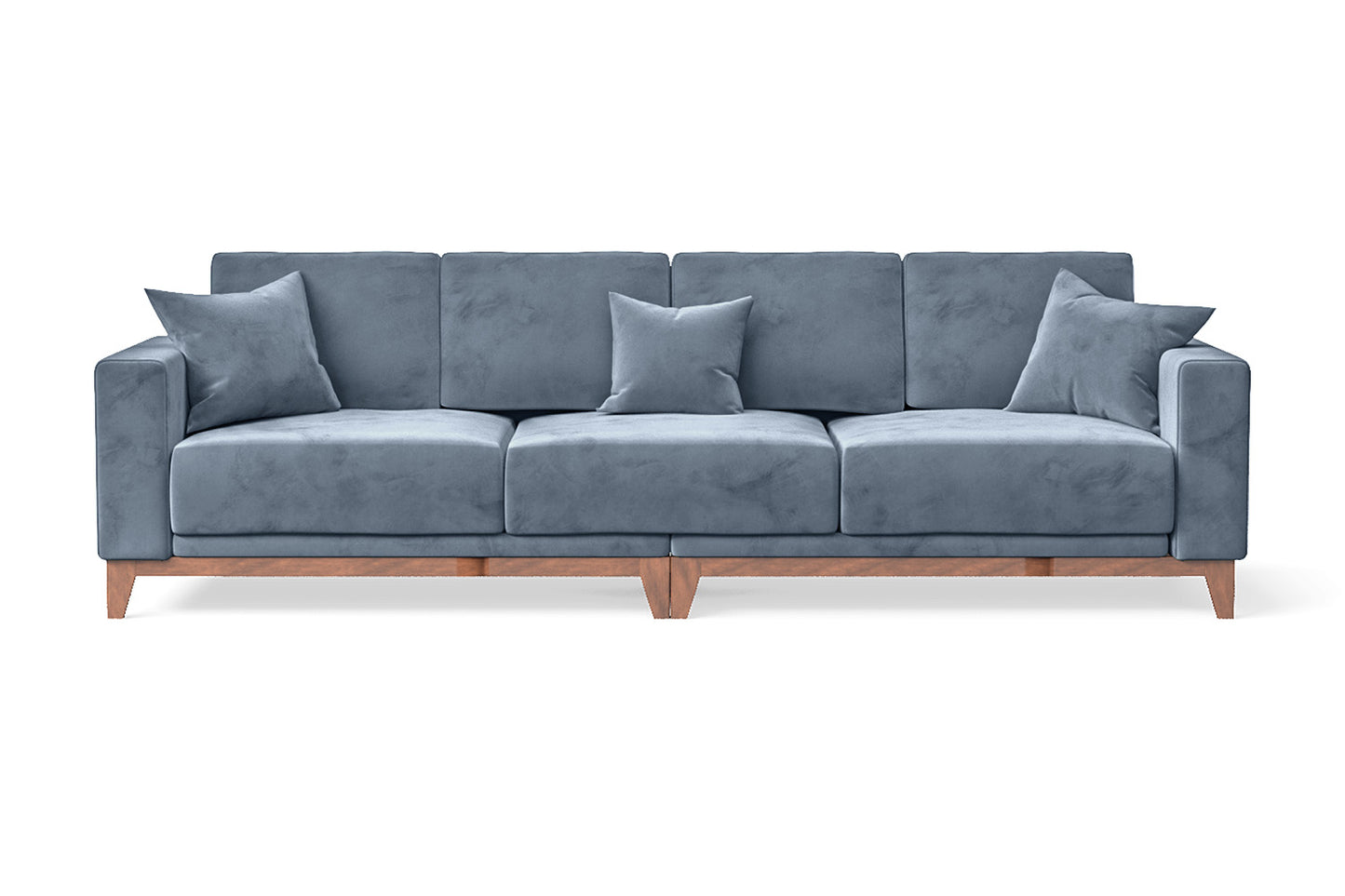 Lucca 4 Seater Sofa Baby Blue Velvet