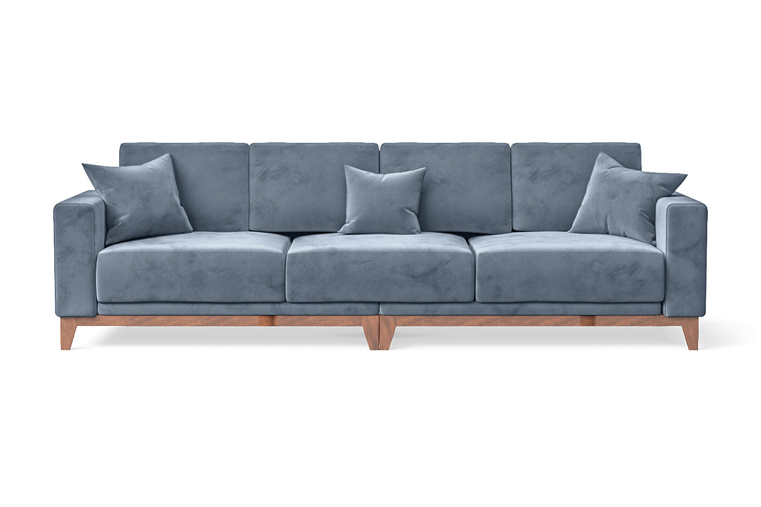 Lucca 4 Seater Sofa Baby Blue Velvet