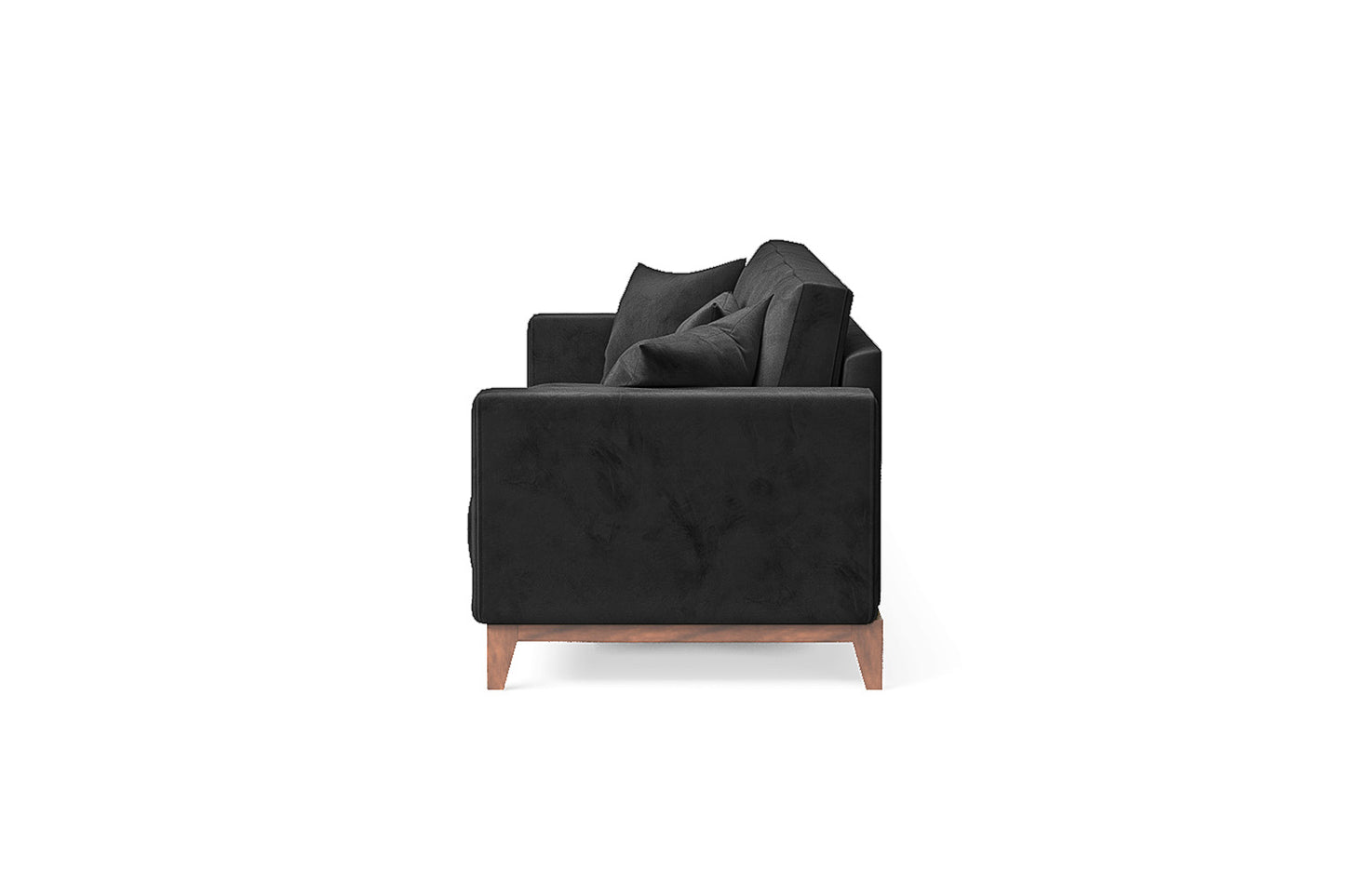 Lucca 4 Seater Sofa Black Velvet