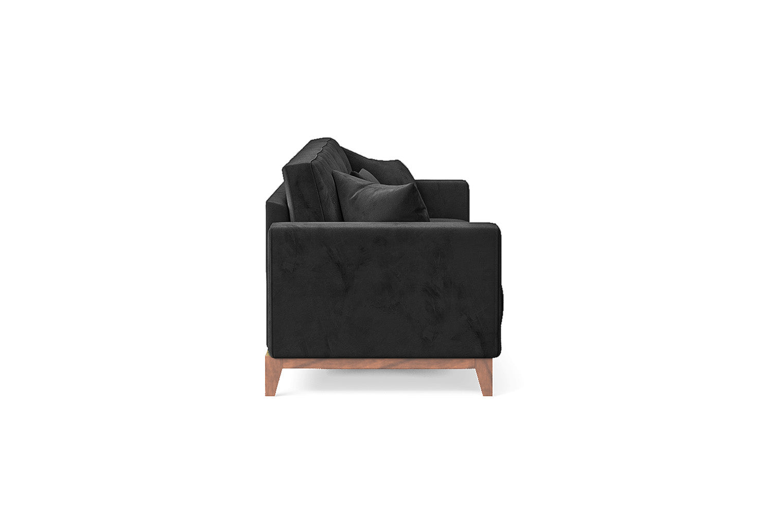 Lucca 4 Seater Sofa Black Velvet