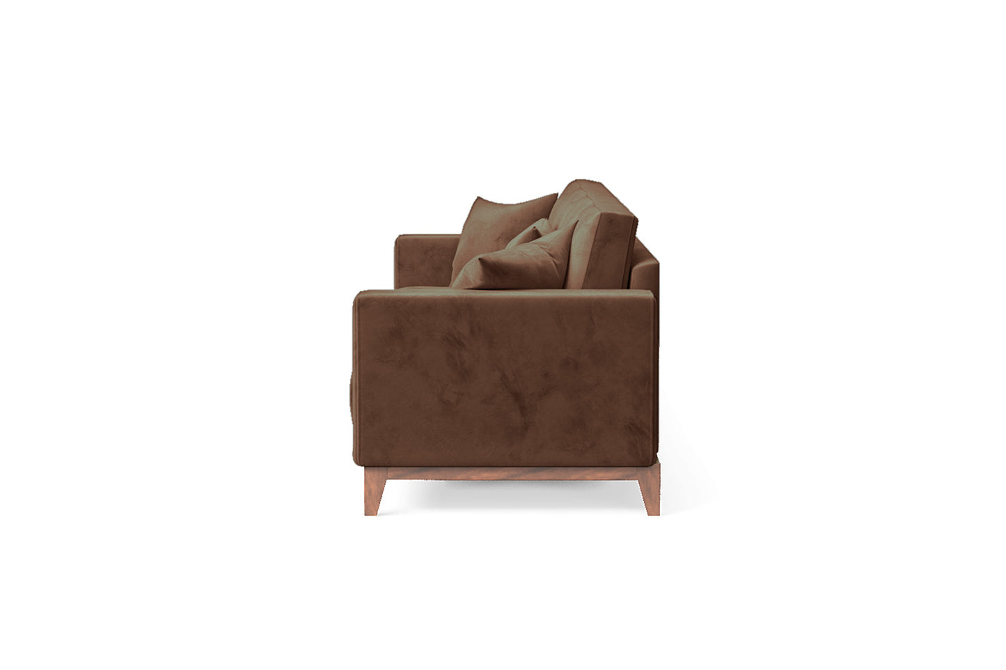 Lucca 4 Seater Sofa Coffee Brown Velvet