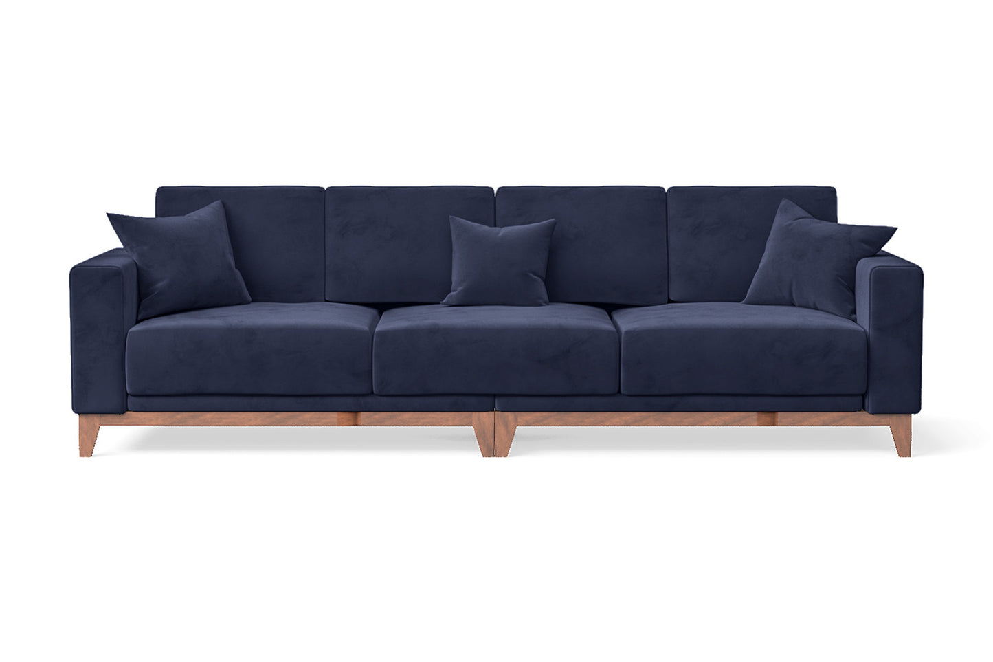 Lucca 4 Seater Sofa Dark Blue Velvet