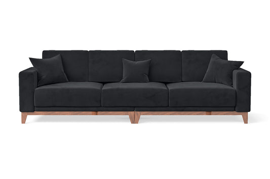 Lucca 4 Seater Sofa Dark Grey Velvet