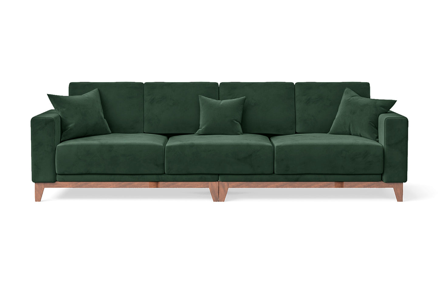 Lucca 4 Seater Sofa Green Velvet