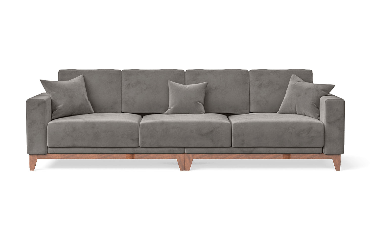 Lucca 4 Seater Sofa Grey Velvet