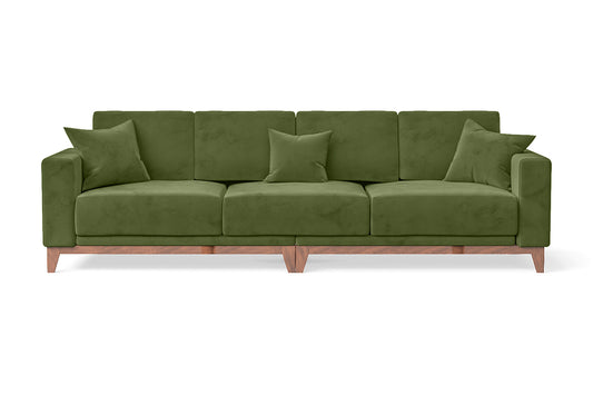 Lucca 4 Seater Sofa Lime Velvet