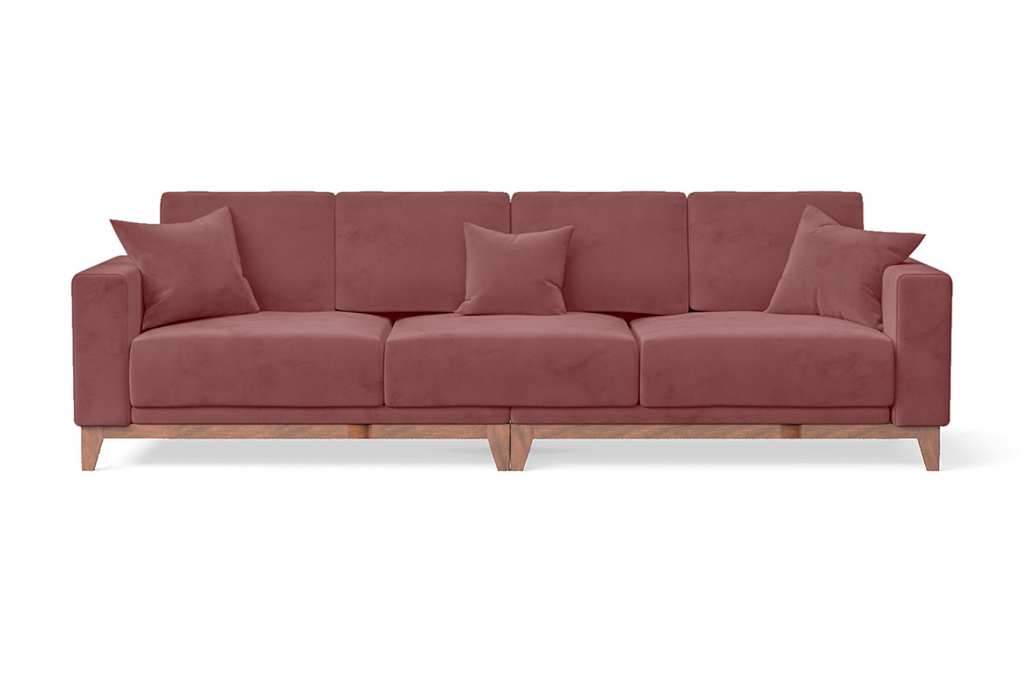 Lucca 4 Seater Sofa Pink Velvet