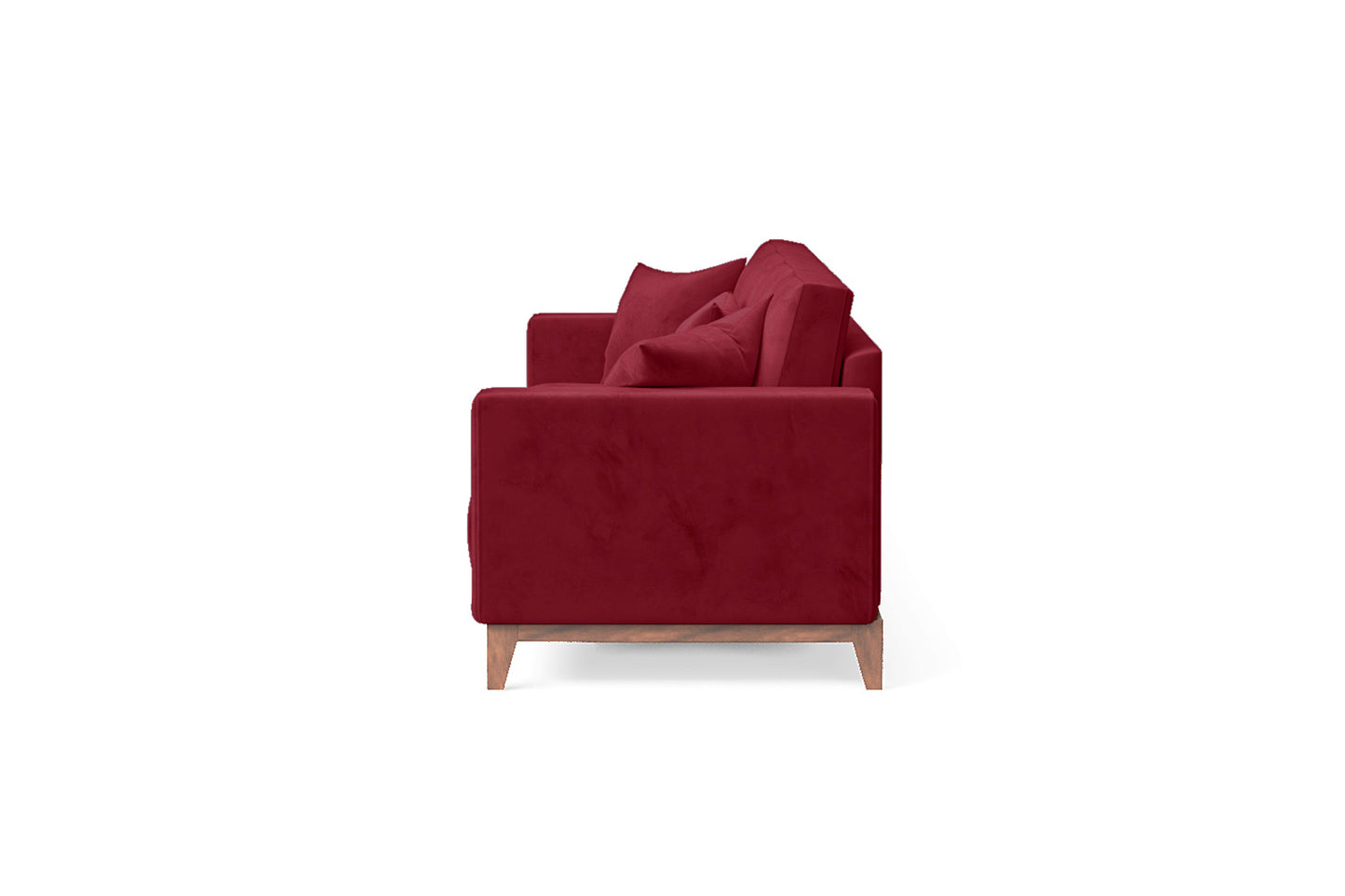 Lucca 4 Seater Sofa Red Velvet