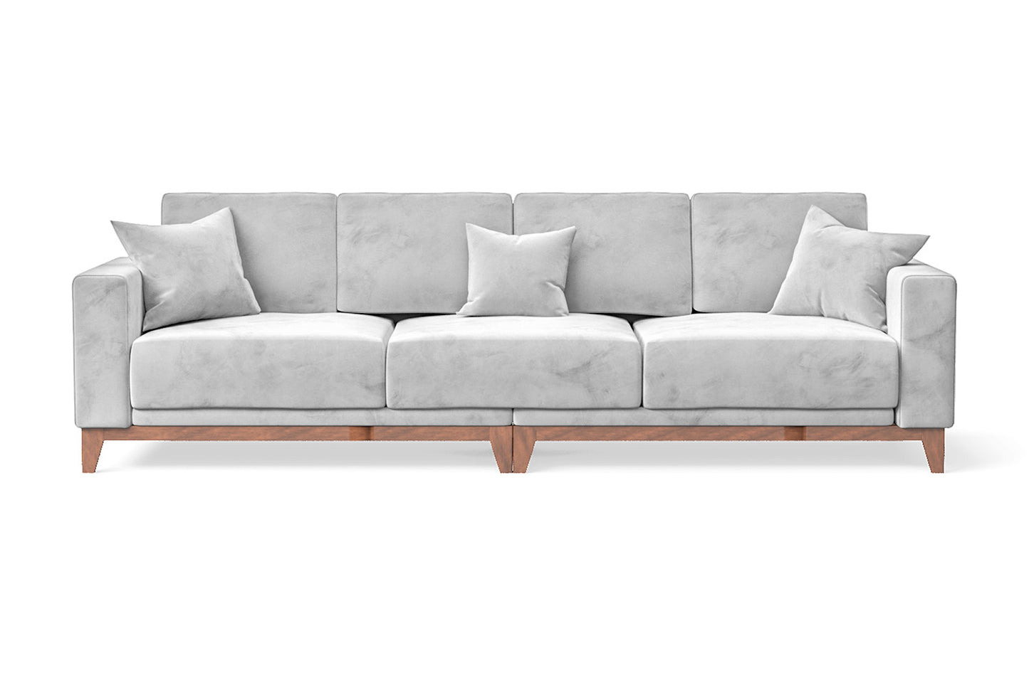 Lucca 4 Seater Sofa White Velvet