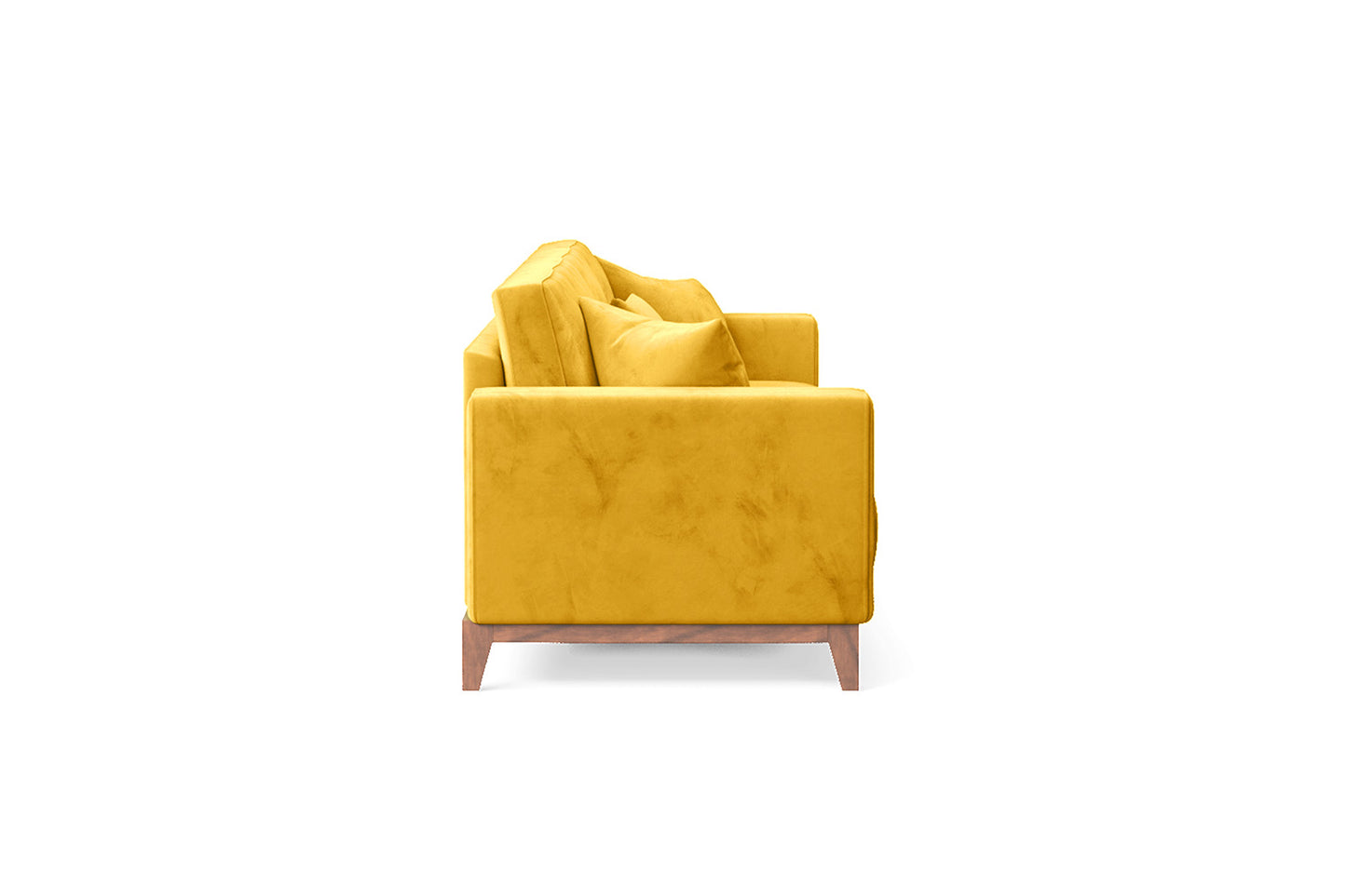 Lucca 4 Seater Sofa Yellow Velvet