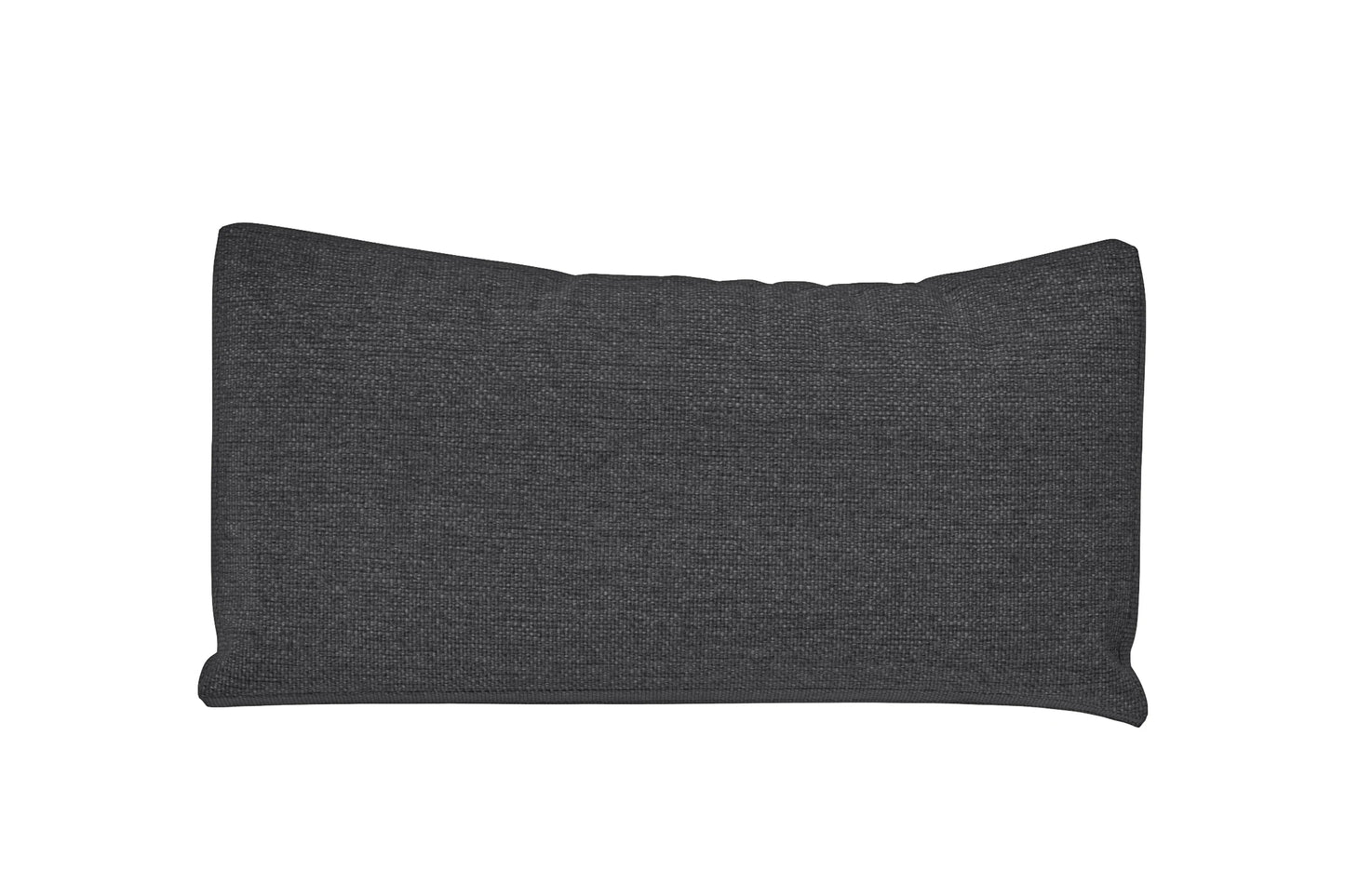 Lumbar Cushions 50 x 35 cm Dark Grey Linen Fabric