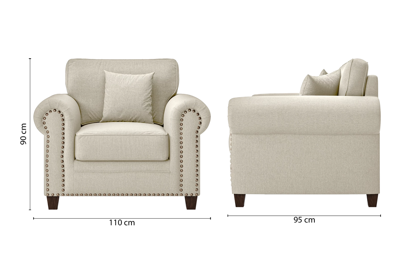 Marano Armchair Cream Linen Fabric