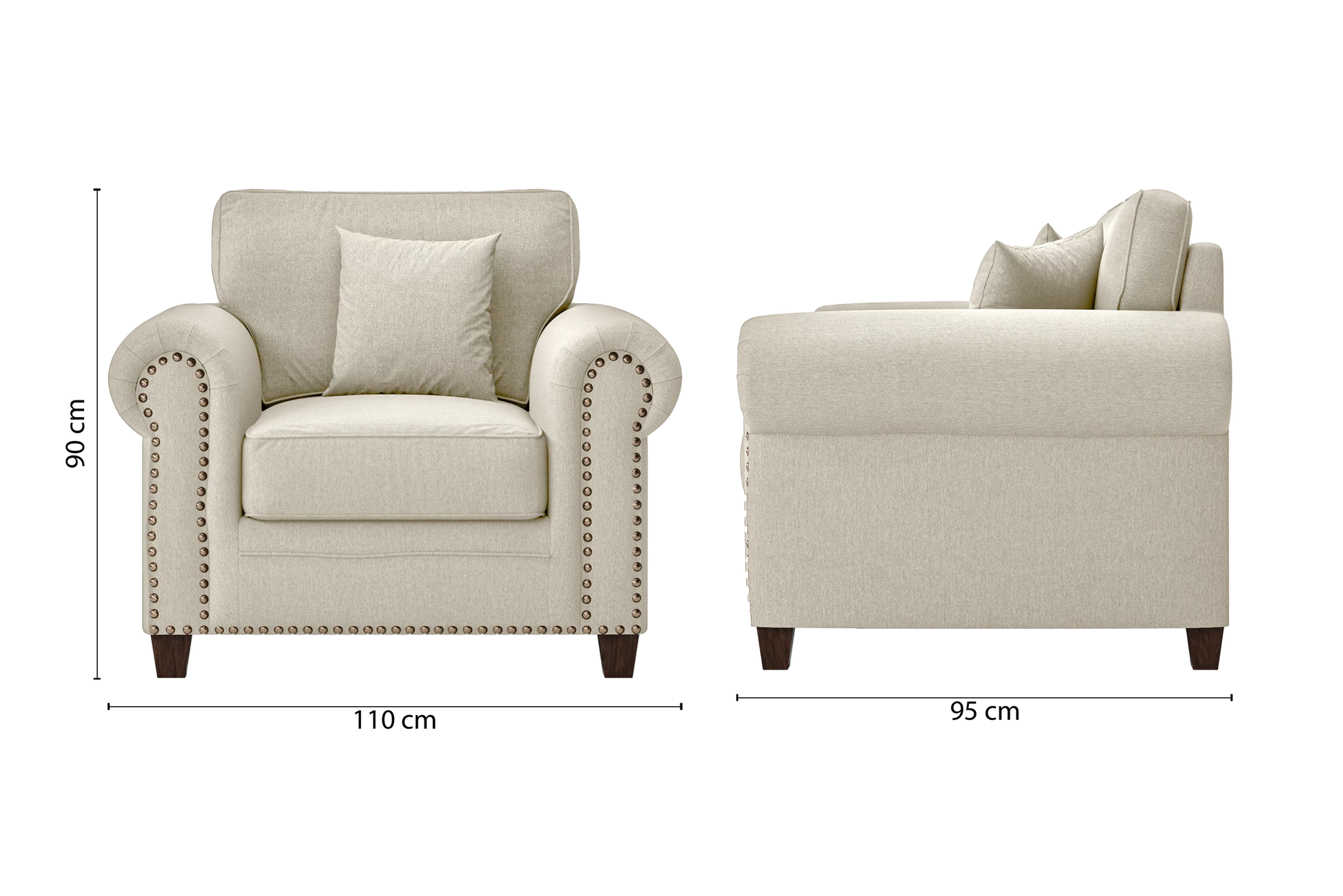 Marano Armchair Cream Linen Fabric