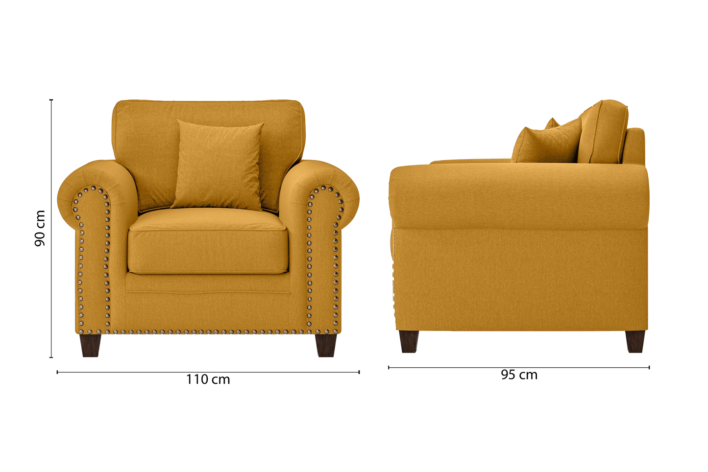 Marano Armchair Yellow Linen Fabric