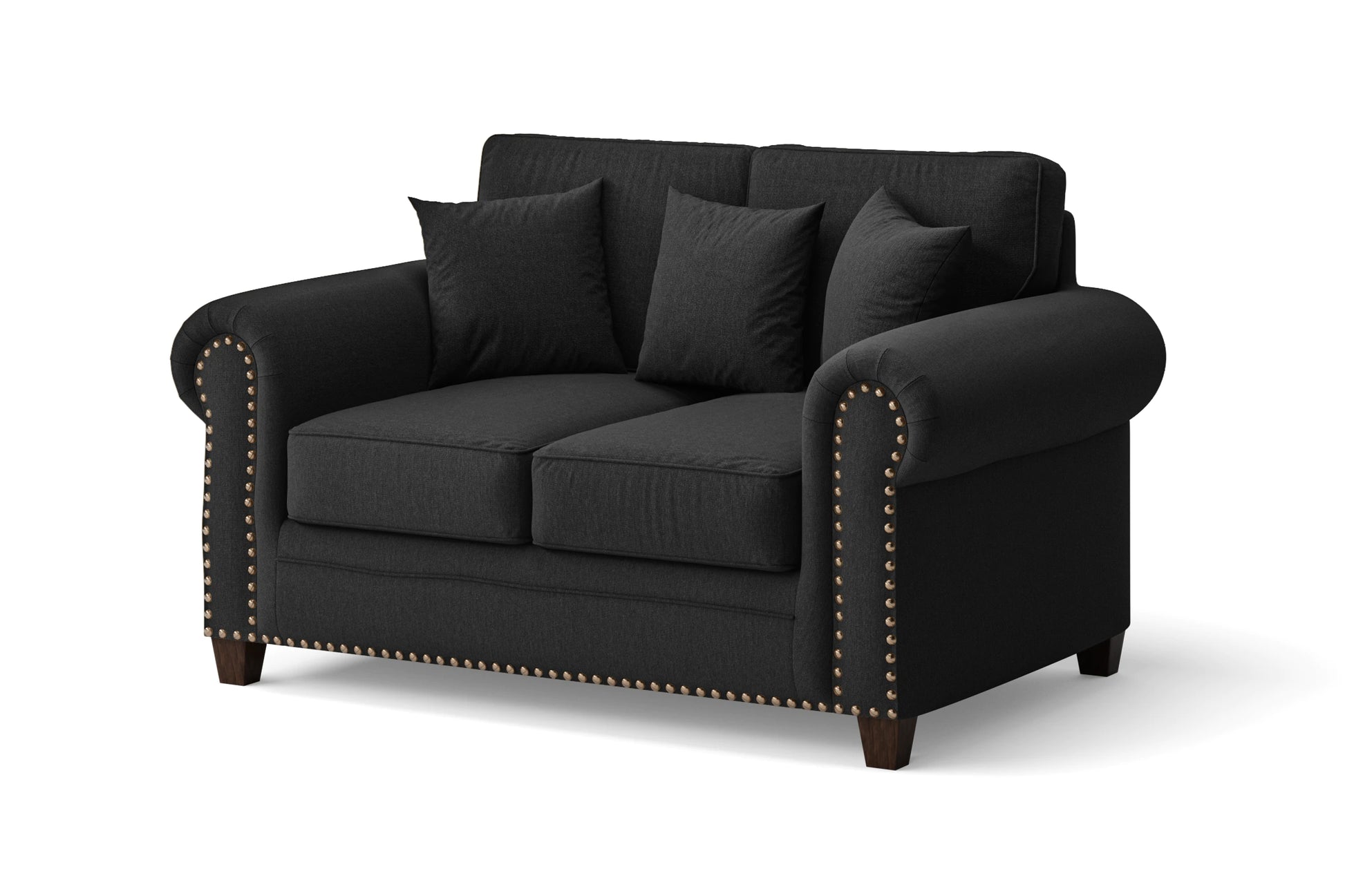 Marano 2 Seater Sofa Black Linen Fabric