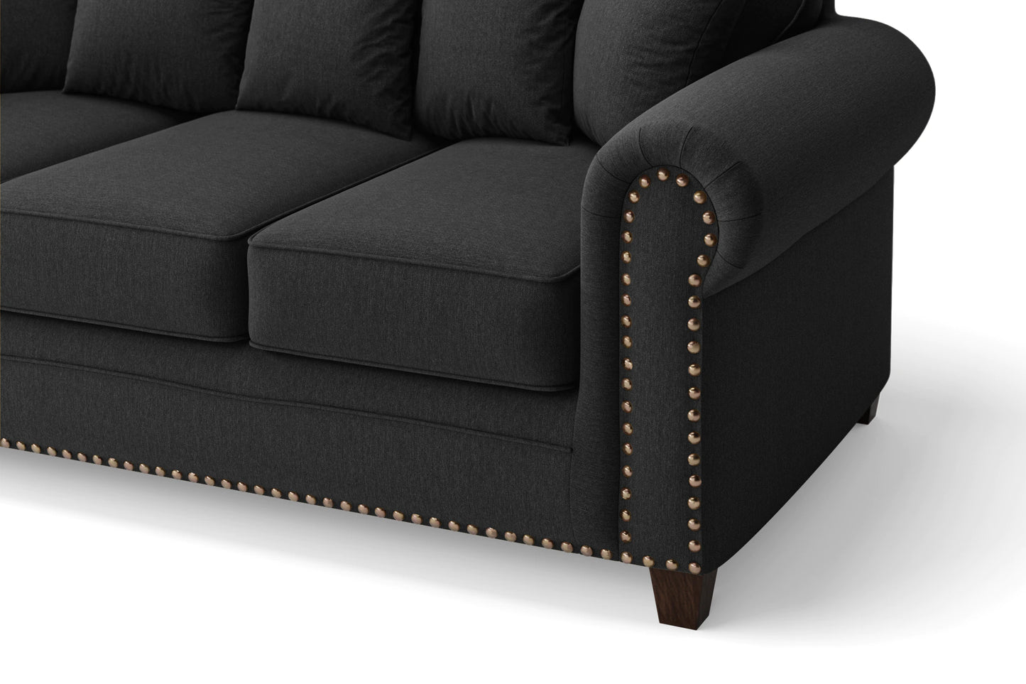 Marano 2 Seater Sofa Black Linen Fabric