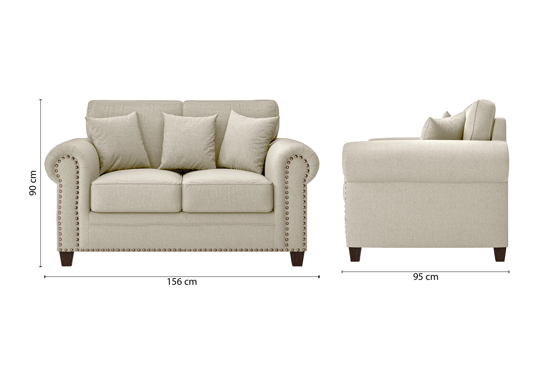 Marano 2 Seater Sofa Cream Linen Fabric