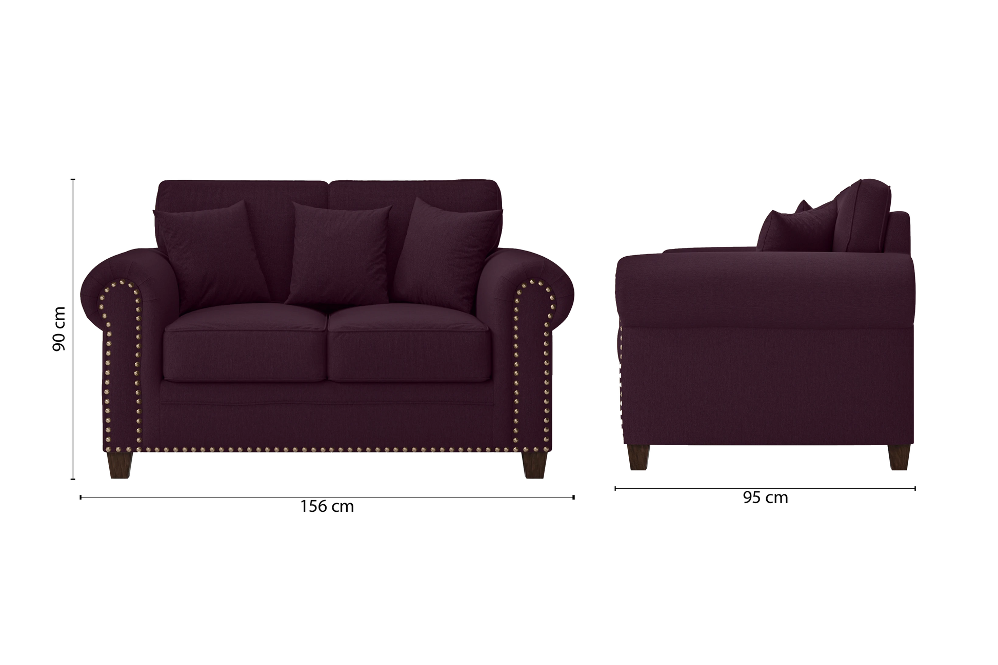 Marano 2 Seater Sofa Purple Linen Fabric