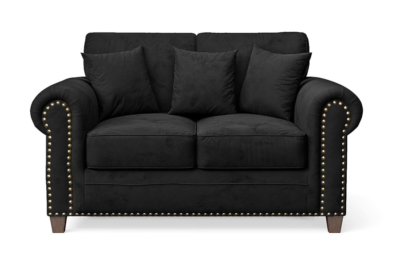 Marano 2 Seater Sofa Black Velvet