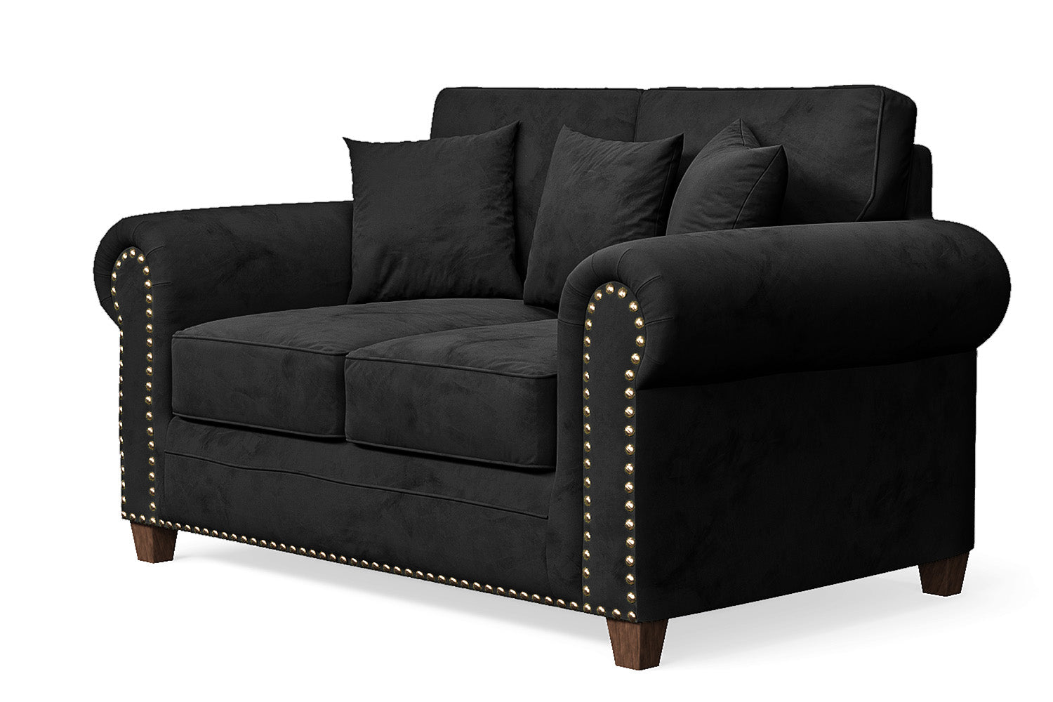 Marano 2 Seater Sofa Black Velvet