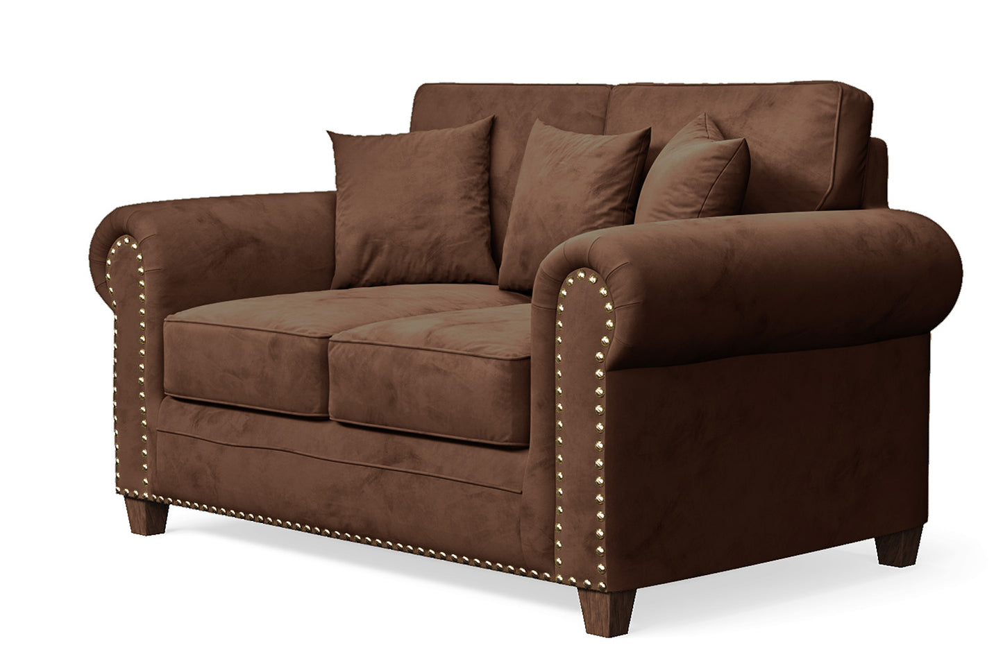 Marano 2 Seater Sofa Coffee Brown Velvet