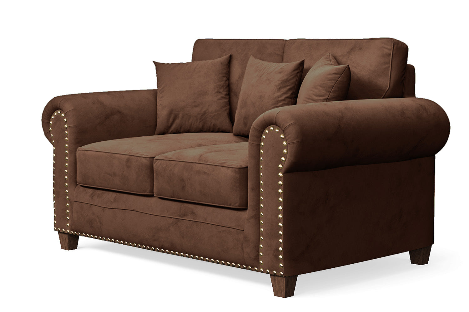 Marano 2 Seater Sofa Coffee Brown Velvet