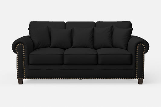 Marano 3 Seater Sofa Black Leather