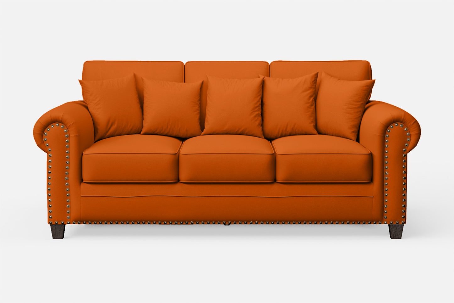 Marano 3 Seater Sofa Orange Leather