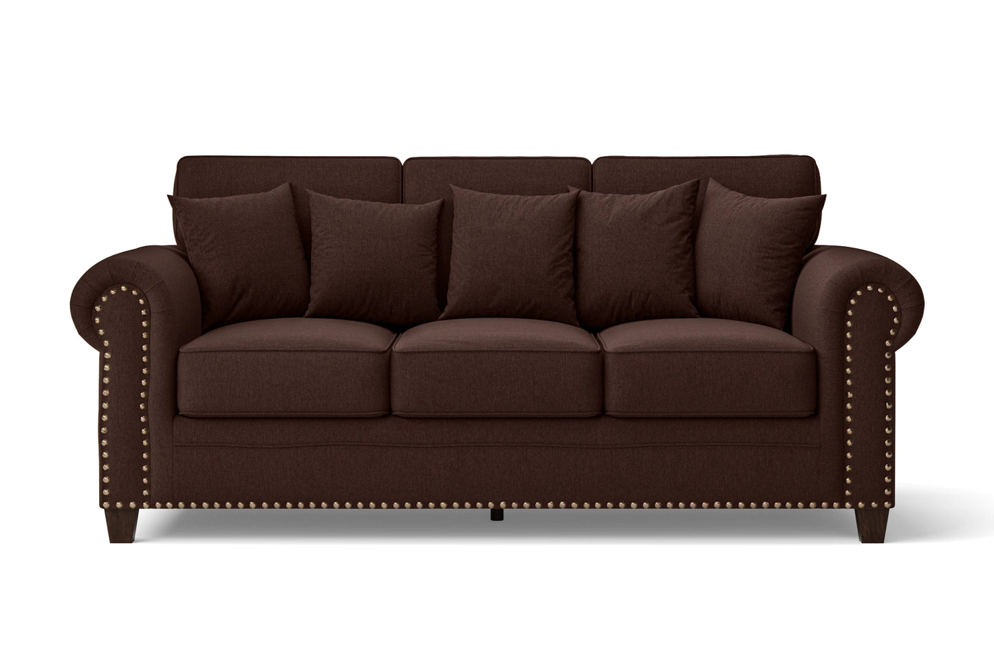 Marano 3 Seater Sofa Coffee Brown Linen Fabric