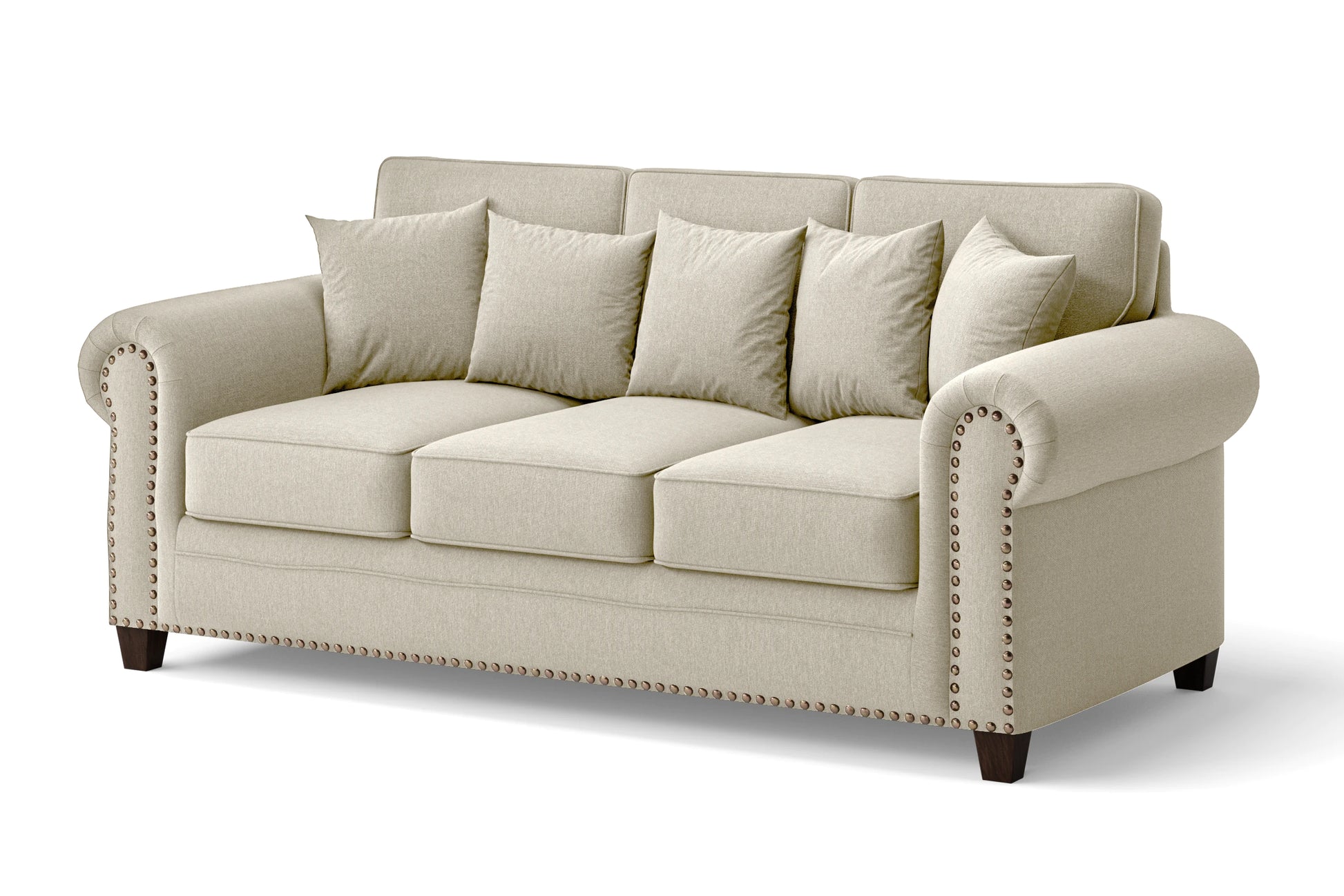 Marano 3 Seater Sofa Cream Linen Fabric