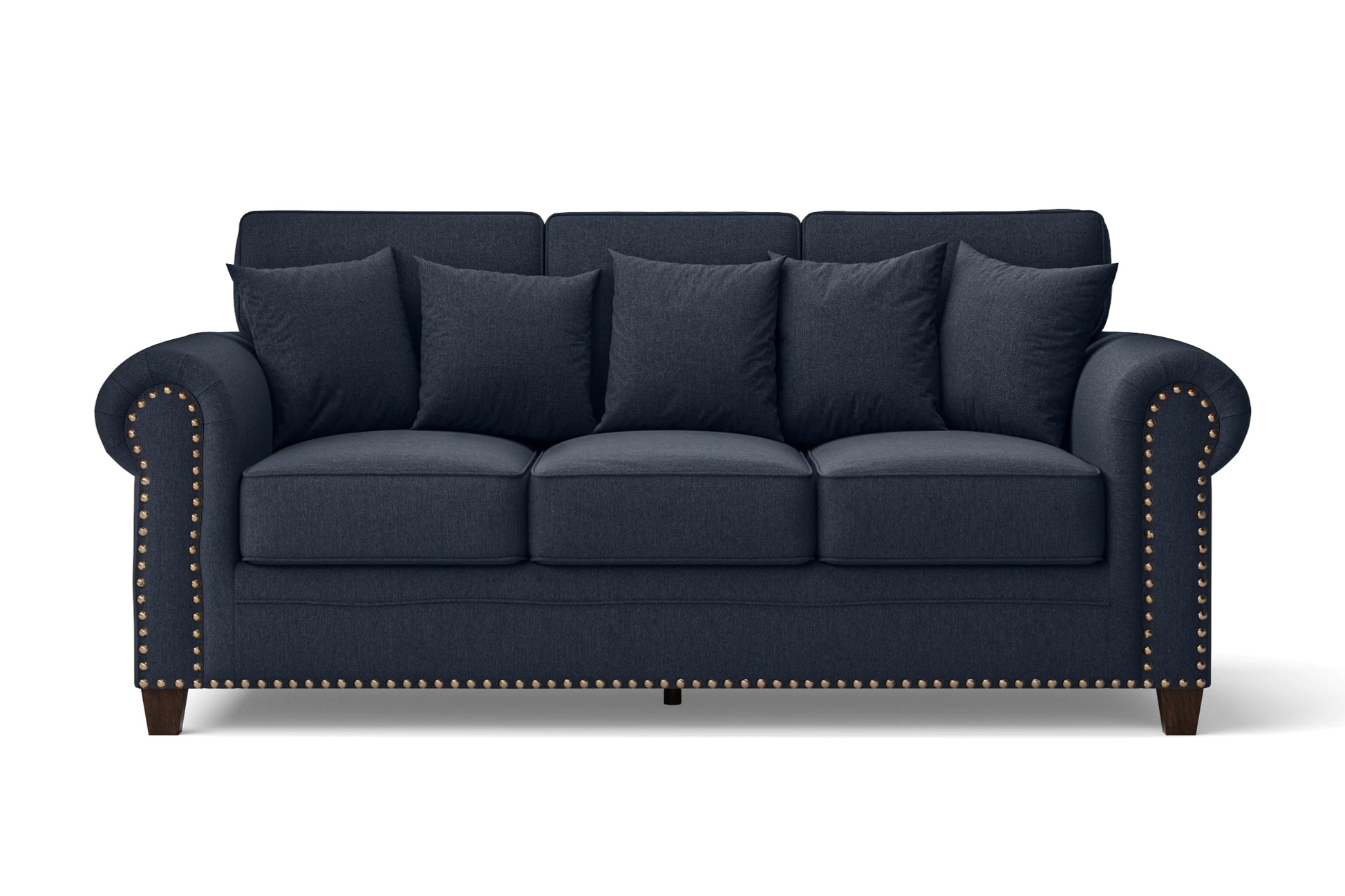 Marano 3 Seater Sofa Dark Blue Linen Fabric